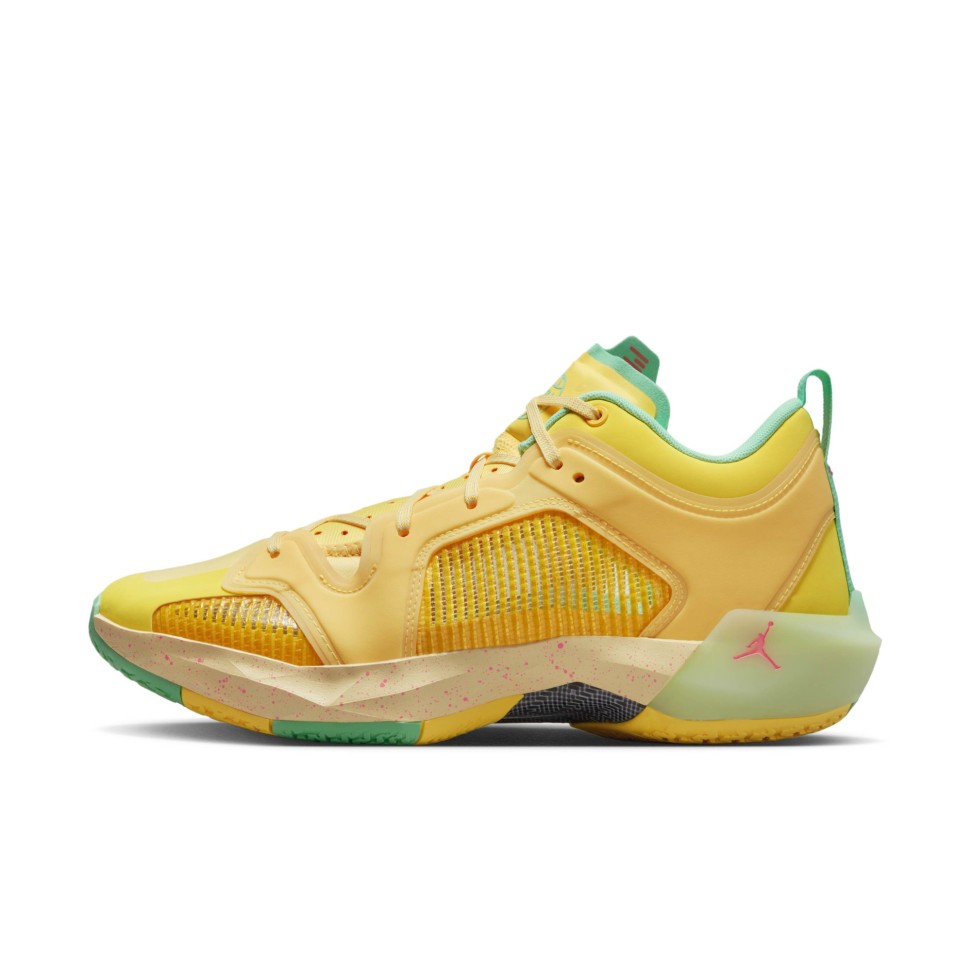 Men Nike Basketball | Air Jordan Xxxvii Low Citron Pulse/Laser Orange/Citron Tint/Green Glow